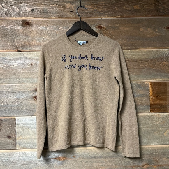 Lingua Franca Sweaters - Lingua Franca If You Don’t Know Biggie Hip Hop Cashmere Sweater Brown Small